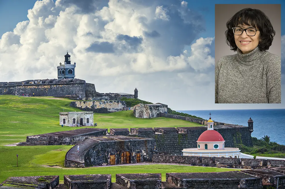 Sandra Ruiz and image of Puerto Rico