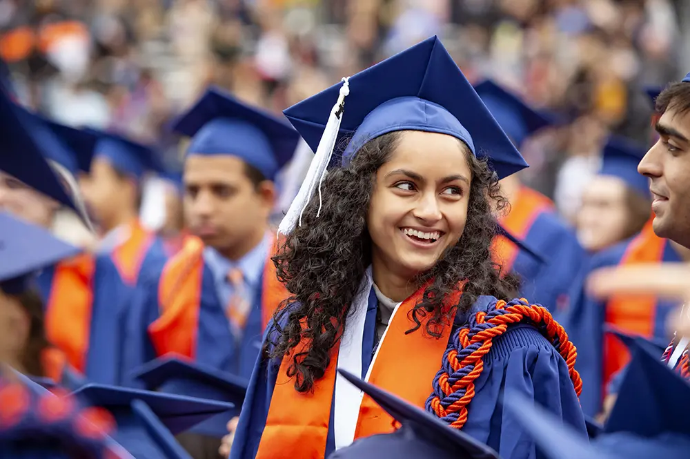 Graduate at commencement