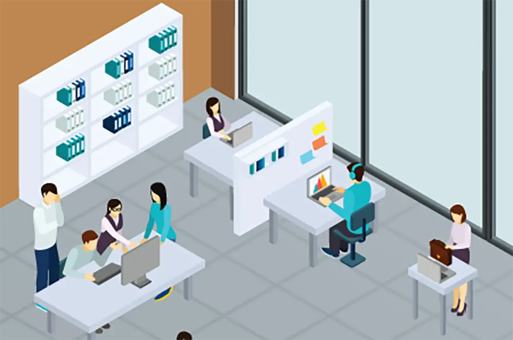 Stock illustration of workplace