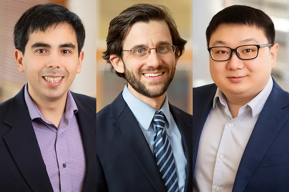 Greg Howard, a professor of economics; Russell Weinstein, a professor of labor and employment relations and of economics; and graduate student Yuhao Yang.