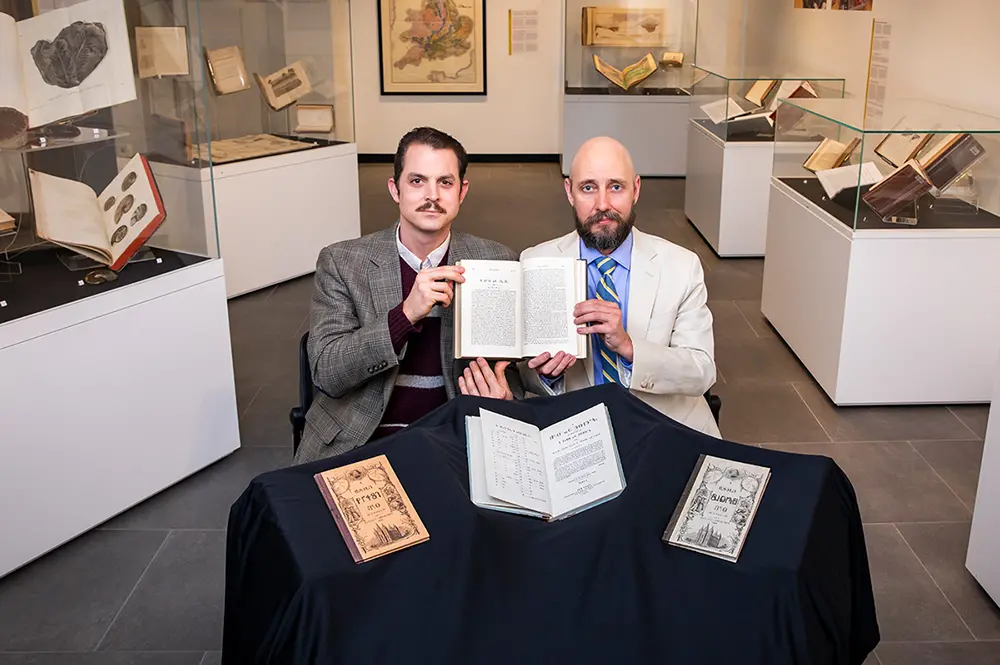 Professors present the Deseret alphabet texts