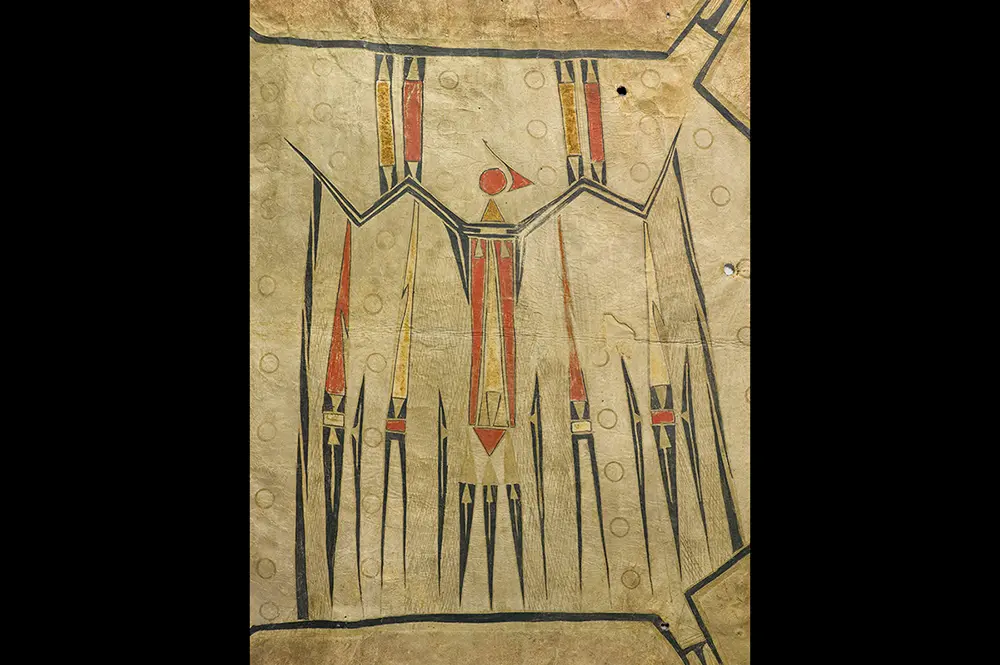 Hide painting of thunderbird