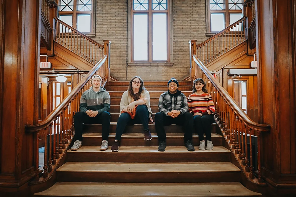 Students who received anthropology awards in Davenport Hall