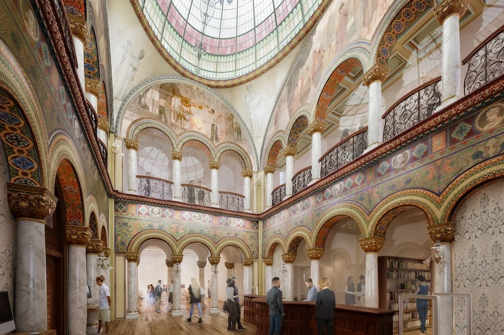 Rendering of Altgeld Hall's library and dome