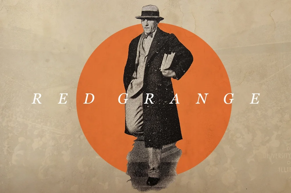 Red Grange carrying books