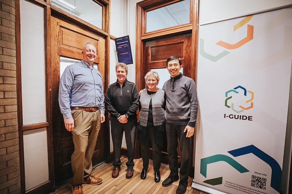 From left: Derek Fultz, James Robert Frame, Candace Penn Frame, and Shaowen Wang