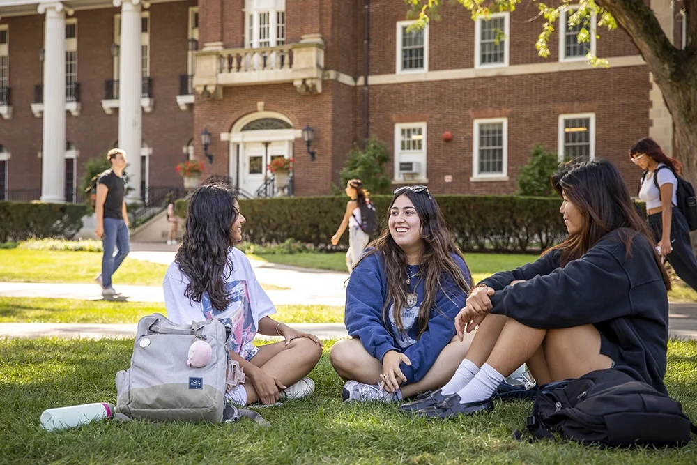 students sitting on Quad