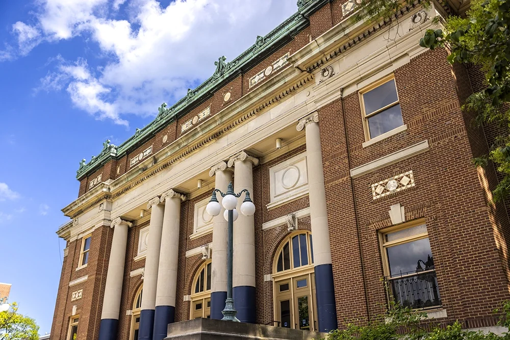 outside Foellinger Auditorium