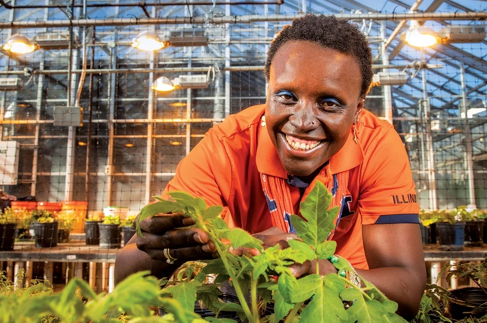 Ngumbi in a greenhouse