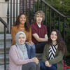 Jason Smith (back right) poses with other students from the Department of History, including Yasmeen Ragab, Johnna Jones, and Carmen Gutierrez.