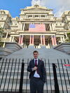 LAS student poses for a photo in Washington D.C.