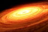 Artist rendering of disc of material surrounding black hole