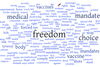 A word cloud of COVID-19 slogans