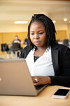 Woman at laptop during the job search 