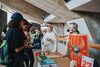 Clara Bosak-Schroeder attended LAS Liftoff to speak with new first-year students 