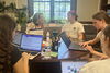 Students participate in a career fair workshop