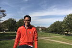 LAS student poses for photo on the Quad