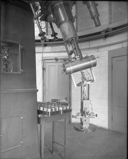 Archival photo of telescope in dome