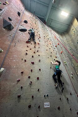 Climbers on a wall
